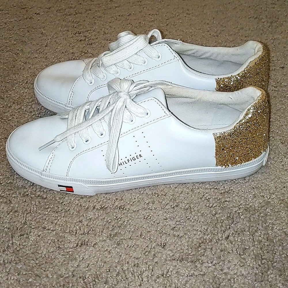 White/Gold Tommy Hilfiger Sneakers